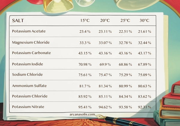 Salt Data Chart How to Calibrate a Hygrometer: Easy Salt Test Method (With Chart)